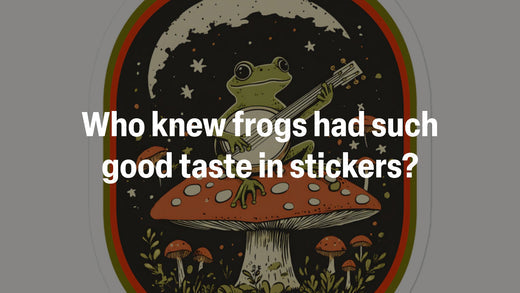 Eat The Rich Frog Playing Banjo On Mushroom Anti-Capitalism Sticker