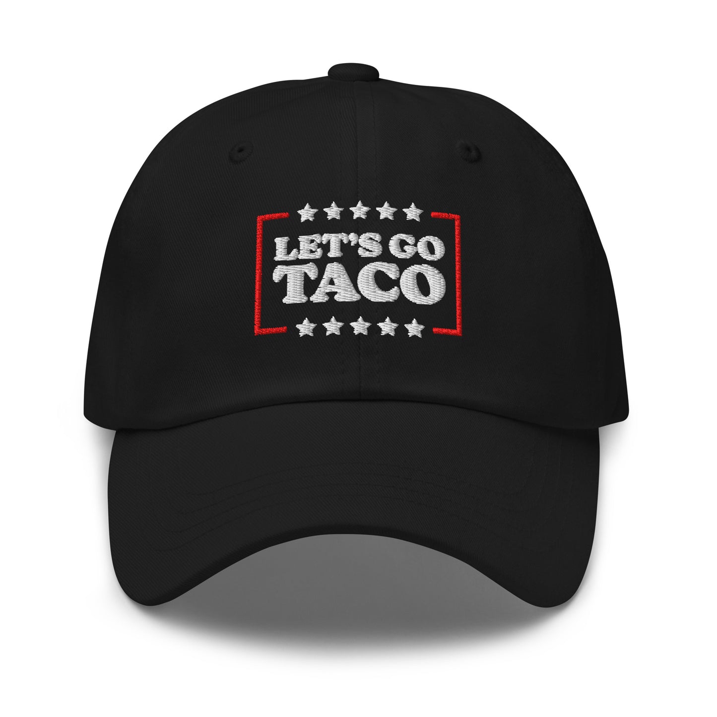 Front View Image: Let’s Go T.A.C.O. Anti-Trump Dad Hat – Embroidered Front Design
