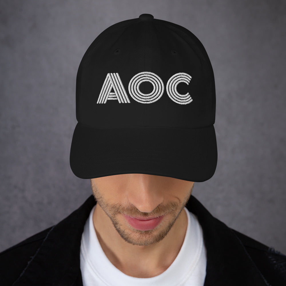 Lifestyle Image: Progressive voter wearing the retro AOC hat