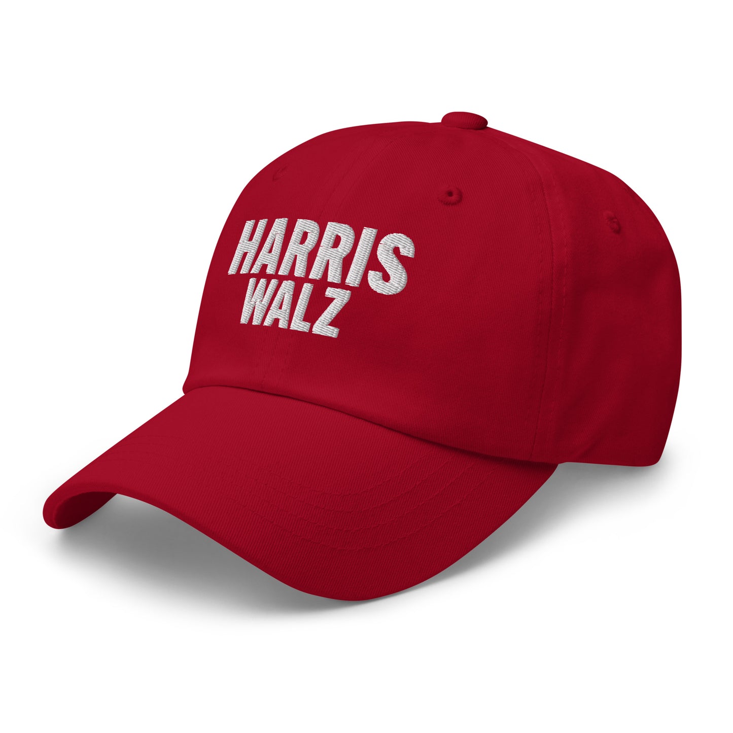 Side front view of the Harris-Walz 2024 Presidential Campaign Dad Hat