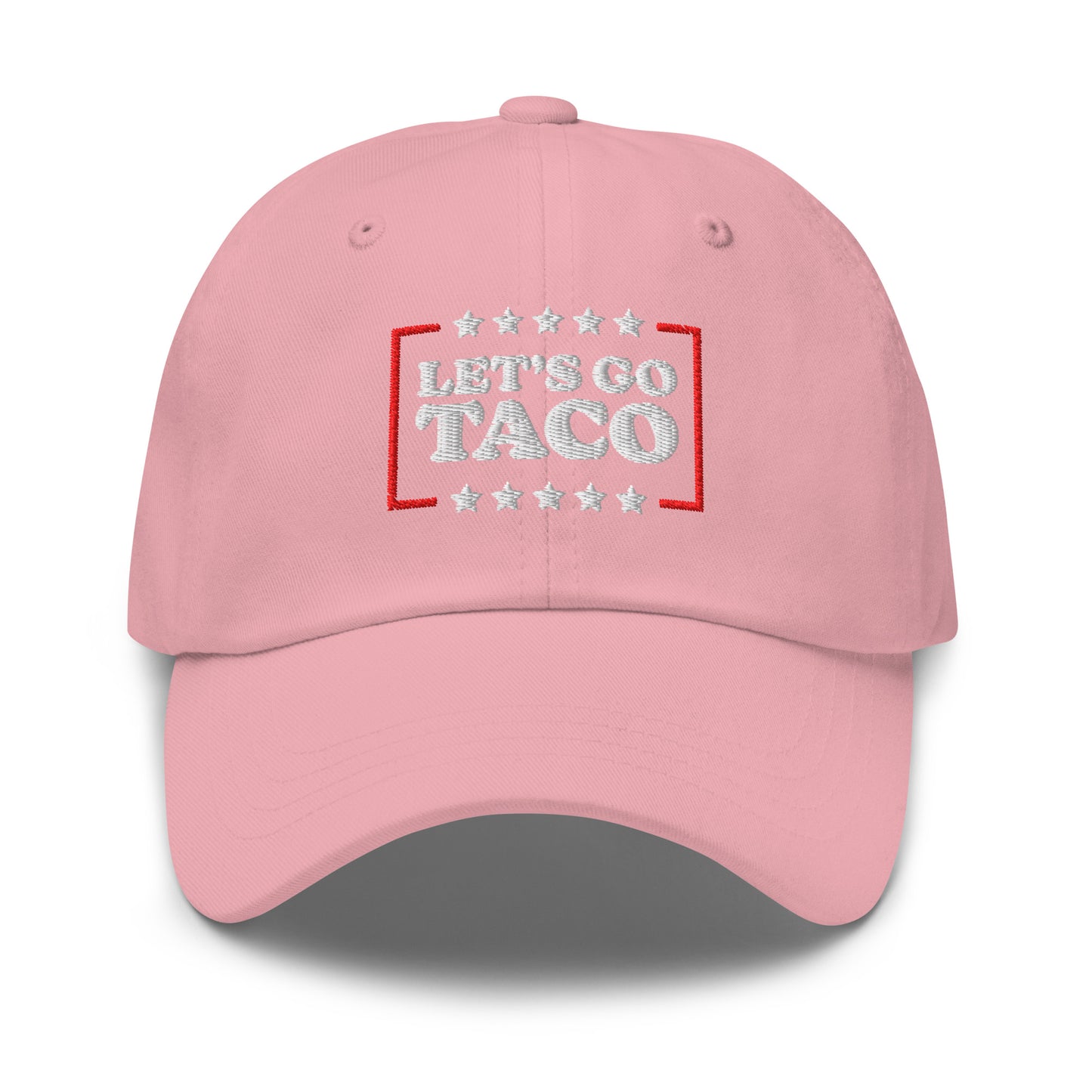 Front View Image: Let’s Go T.A.C.O. Anti-Trump Dad Hat – Embroidered Front Design