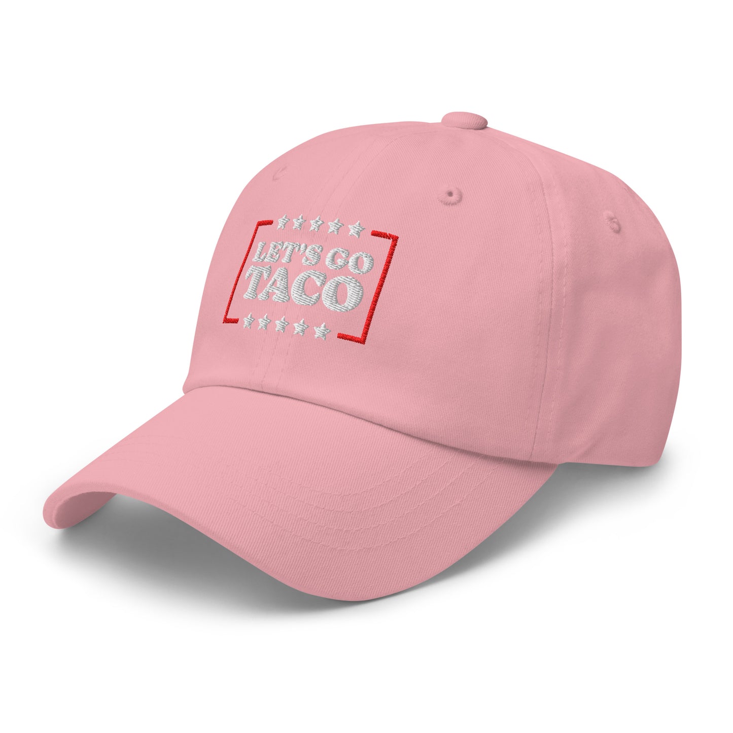 Left Front View Image: Let’s Go T.A.C.O. Anti-Trump Dad Hat – Embroidered Left Front Design