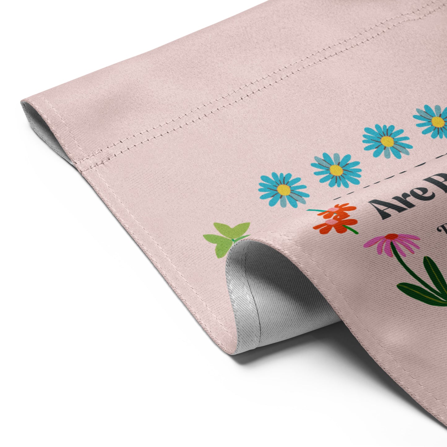 Detail View Image: Women Belong In All Places Where Decisions Are Being Made Garden Flag with floral design.