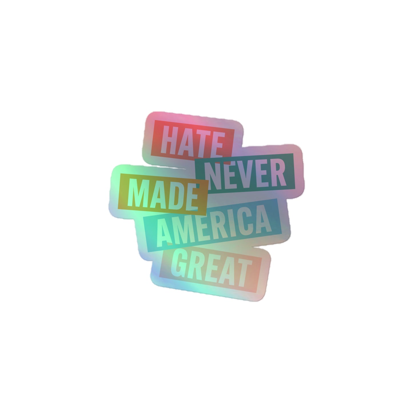 Front View Image: Full holographic sticker with a shimmering finish.