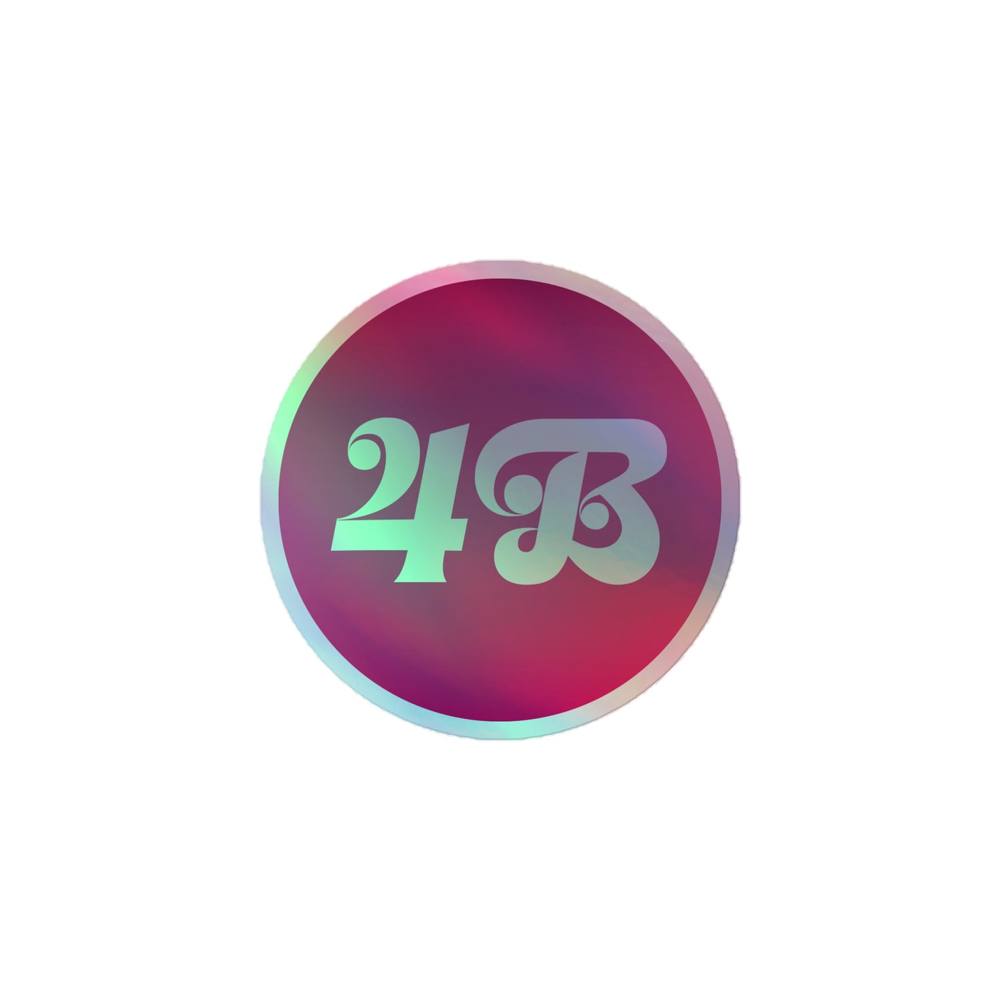 Front View Image: 4B Movement Holographic Sticker with an iridescent finish.