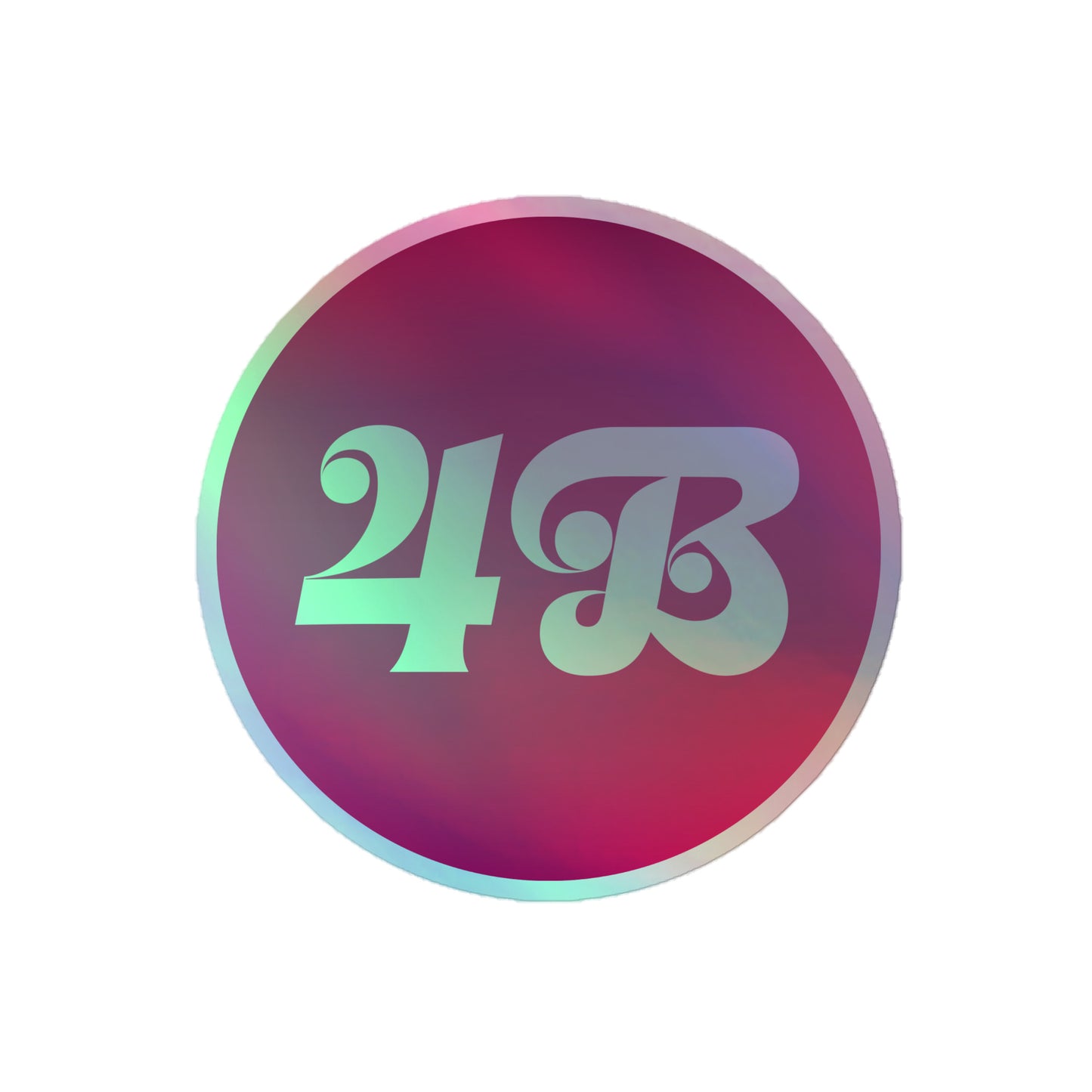 Front View Image: 4B Movement Holographic Sticker with an iridescent finish.