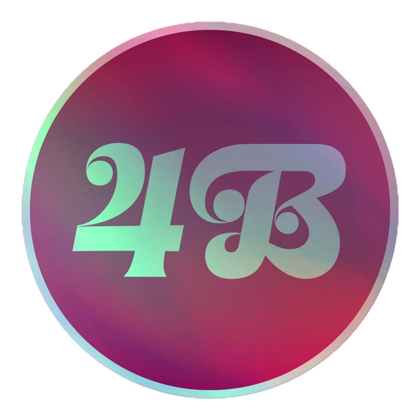 Front View Image: 4B Movement Holographic Sticker with an iridescent finish.