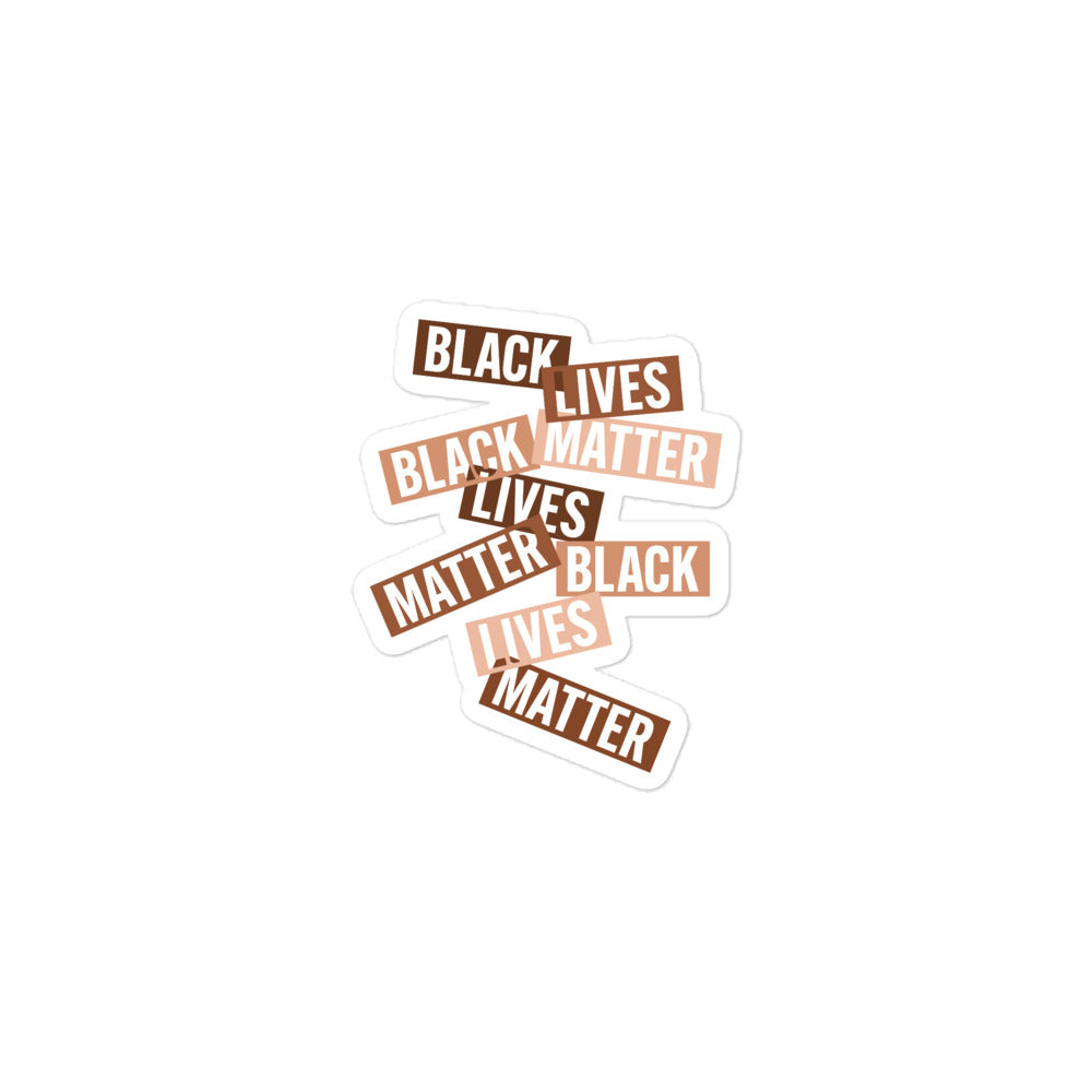 Bold Black Lives Matter Sticker in full view.
