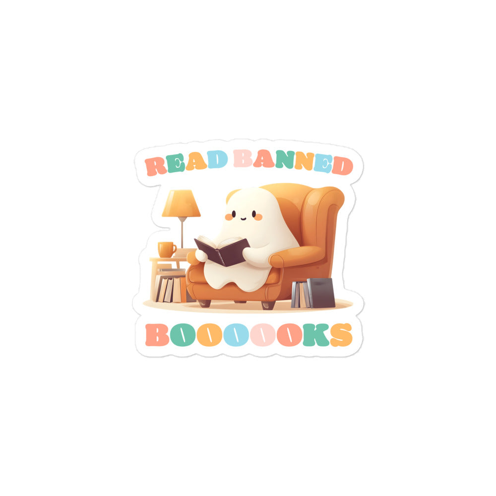 Playful "Read Banned Boooooks" Sticker.