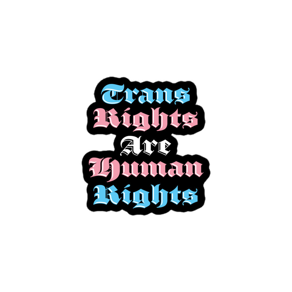 Front view of Trans Rights Are Human Rights Sticker.