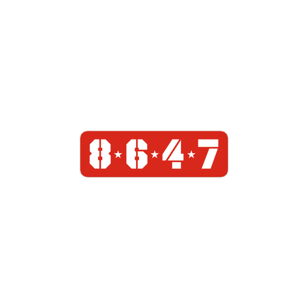 Front view of the 8647 Subtle Anti-Trump Bubble-Free Sticker.