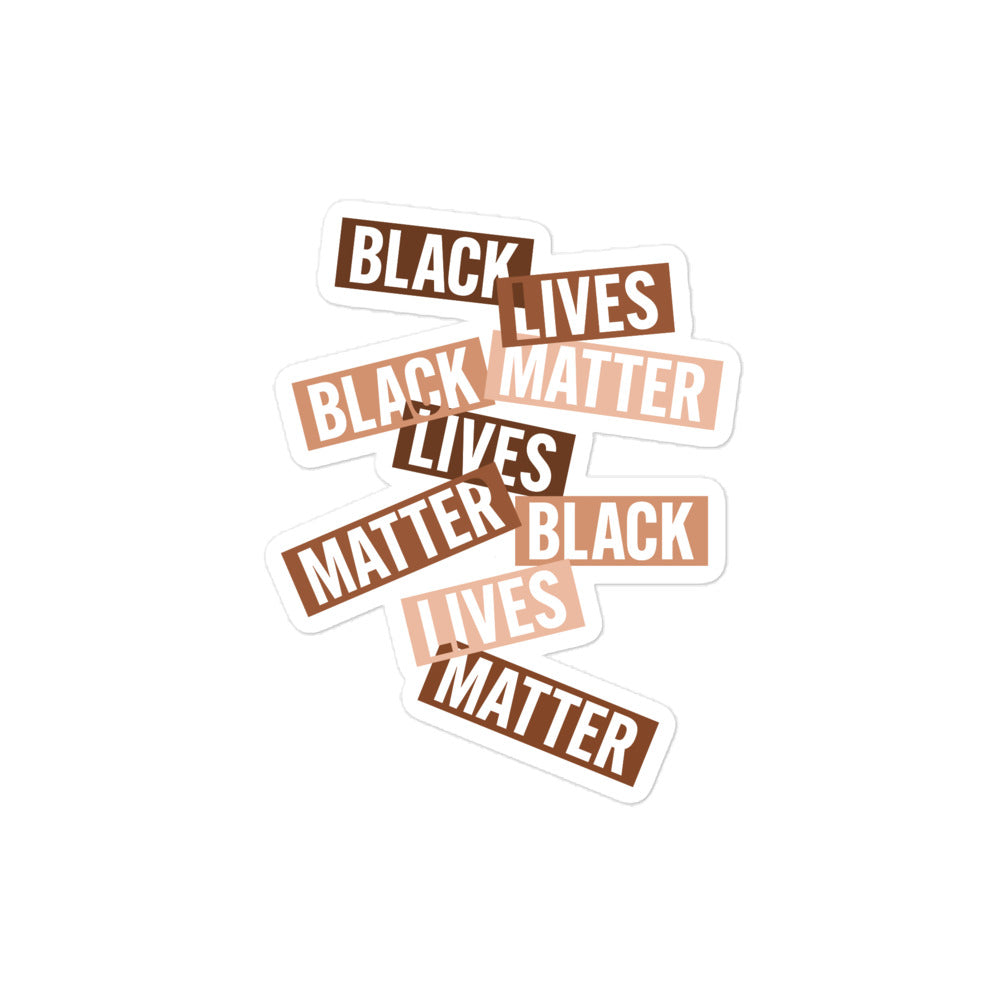 Bold Black Lives Matter Sticker in full view.