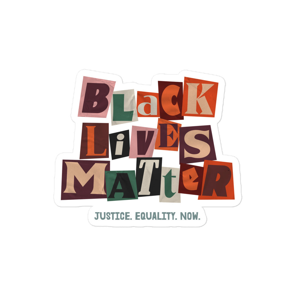 Black Lives Matter Sticker in clean and bold lettering.