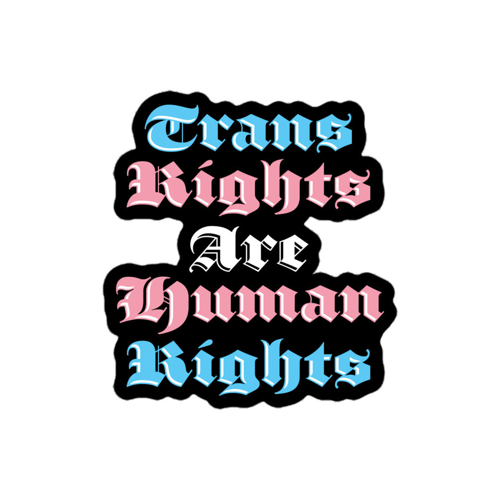 Front view of Trans Rights Are Human Rights Sticker.