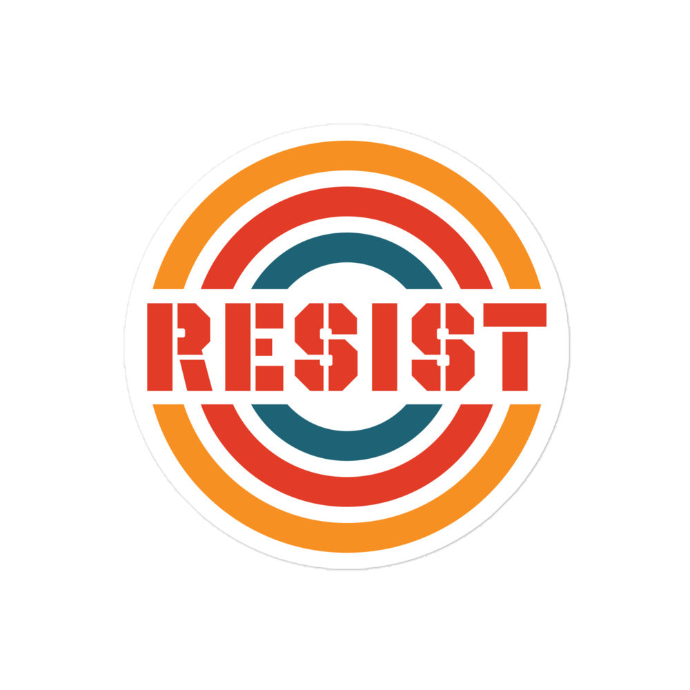 Front view of the RESIST Donald Trump Is Not My President FDT Anti-Trump Sticker with bold red text.