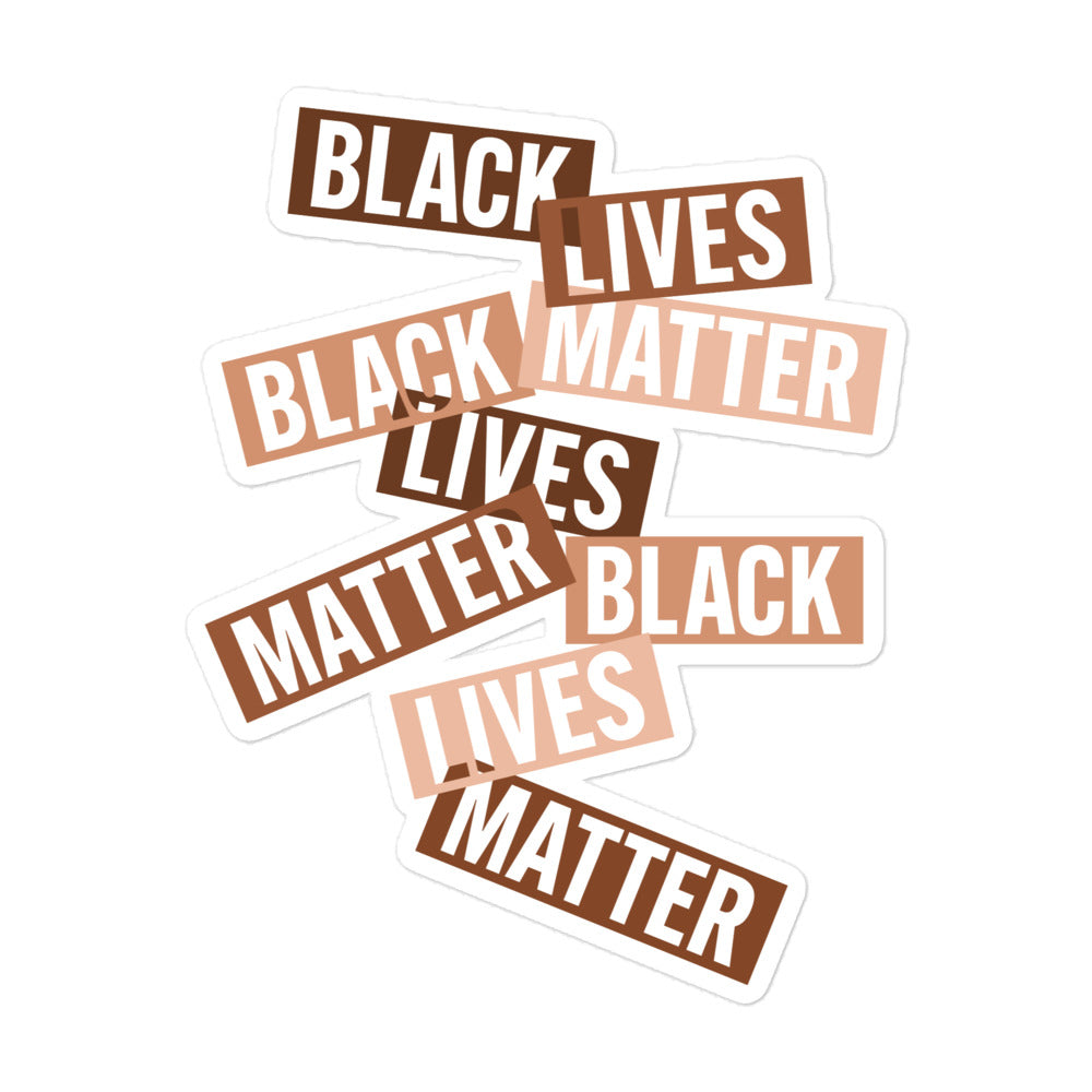 Bold Black Lives Matter Sticker in full view.