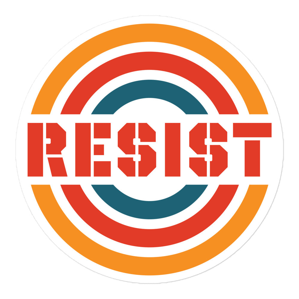Front view of the RESIST Donald Trump Is Not My President FDT Anti-Trump Sticker with bold red text.