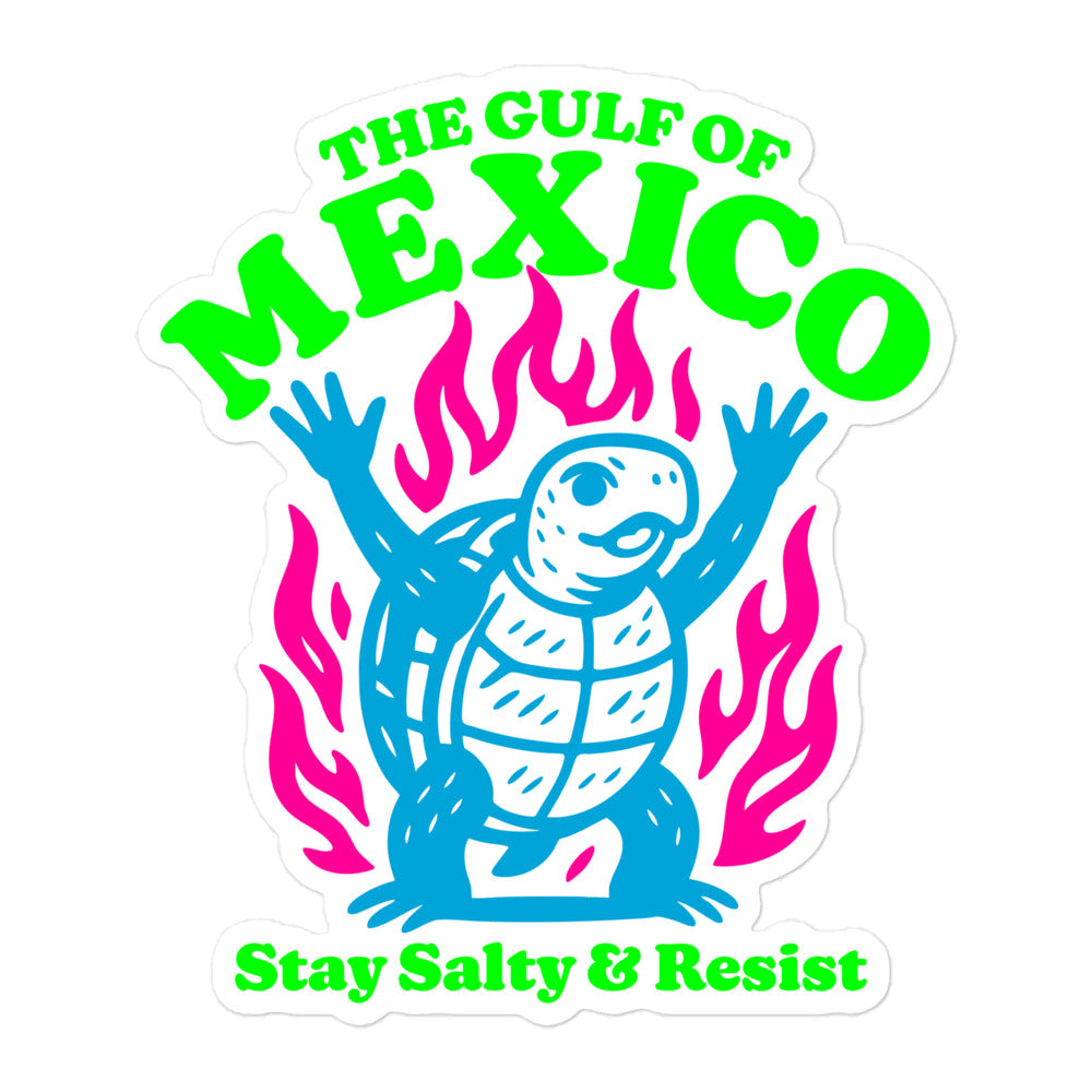 Front View Image: “Front view of 'Stay Salty & Resist' sea turtle decal”