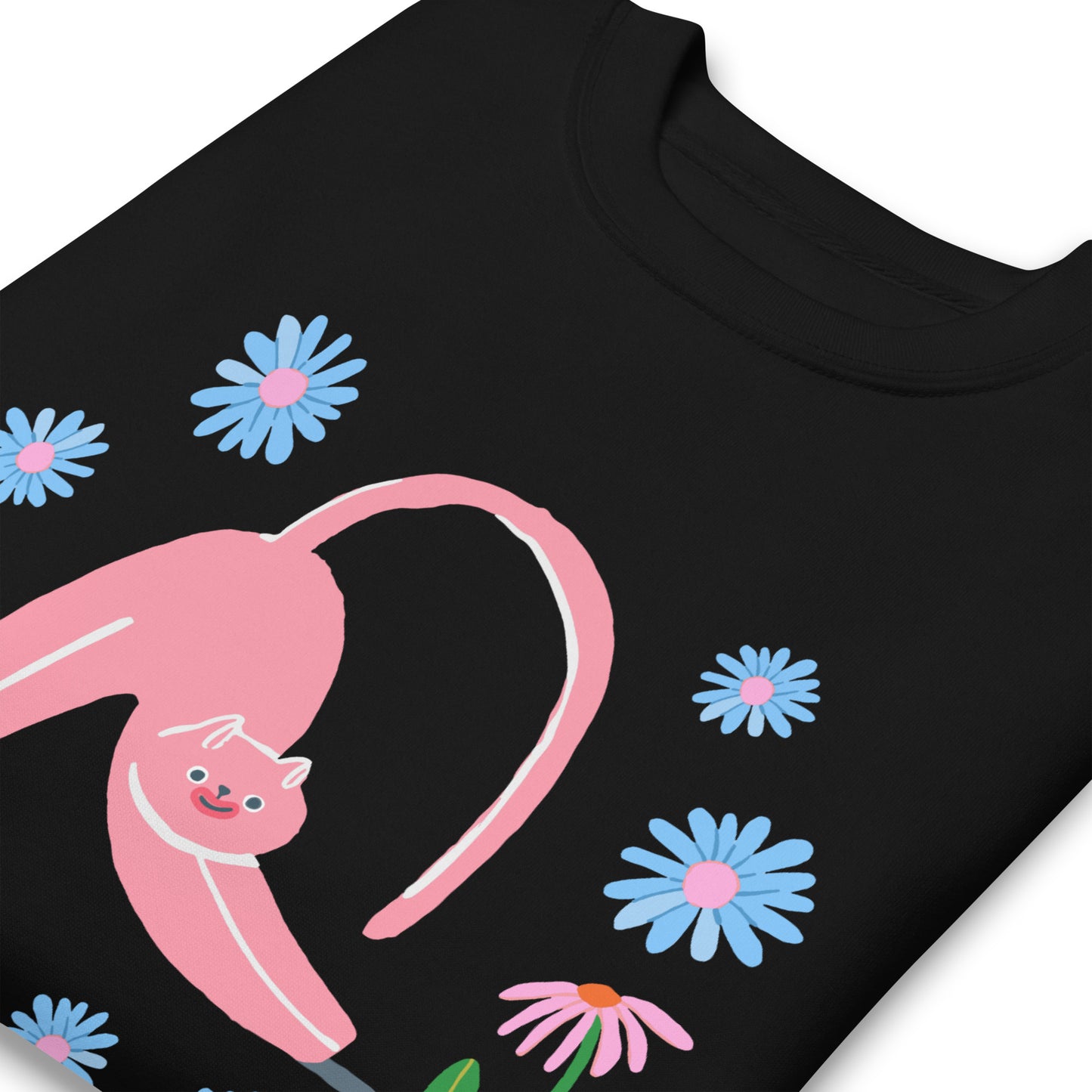 Close-up of the floral cat graphic and pro-choice text.