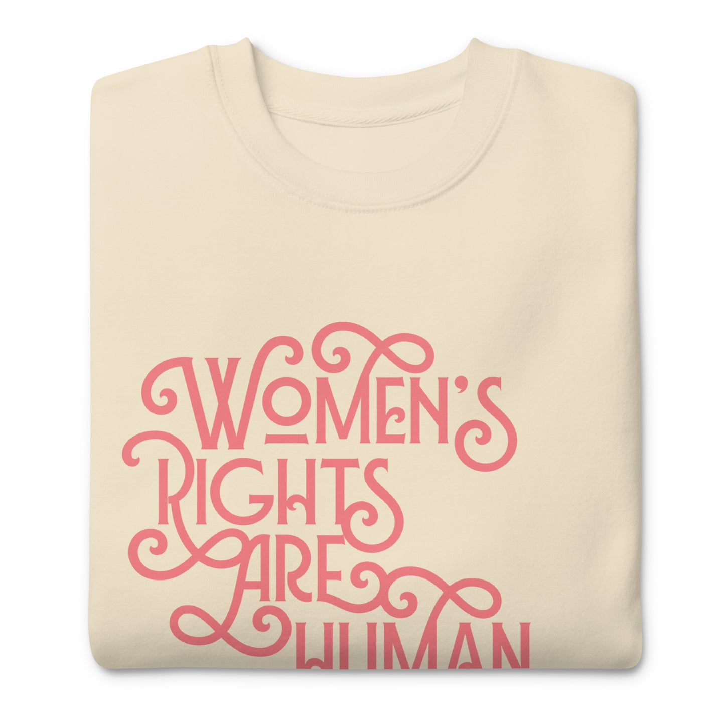 Close-Up of Design: Close-up of the sweatshirt’s empowering feminist message.