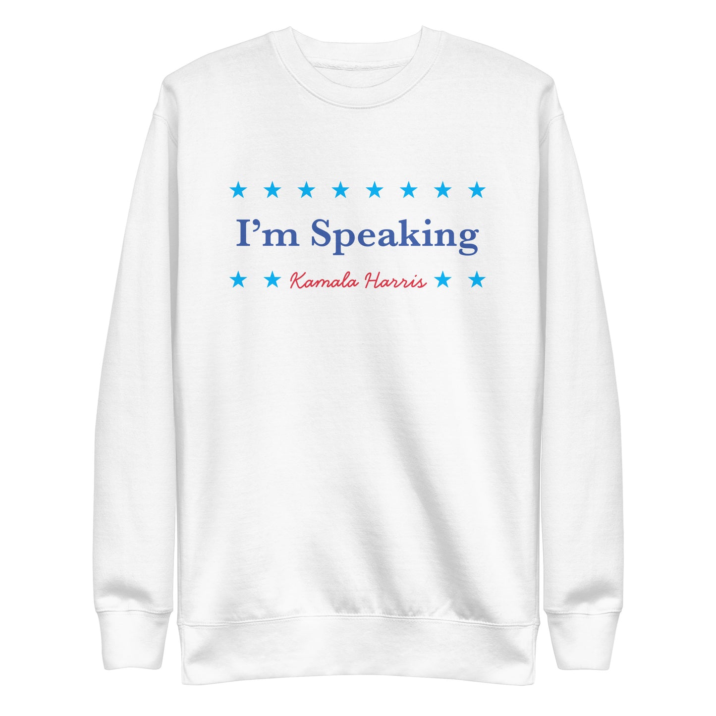 Front View Image: Unisex Kamala Harris “I’m Speaking” Sweatshirt – Front Display
