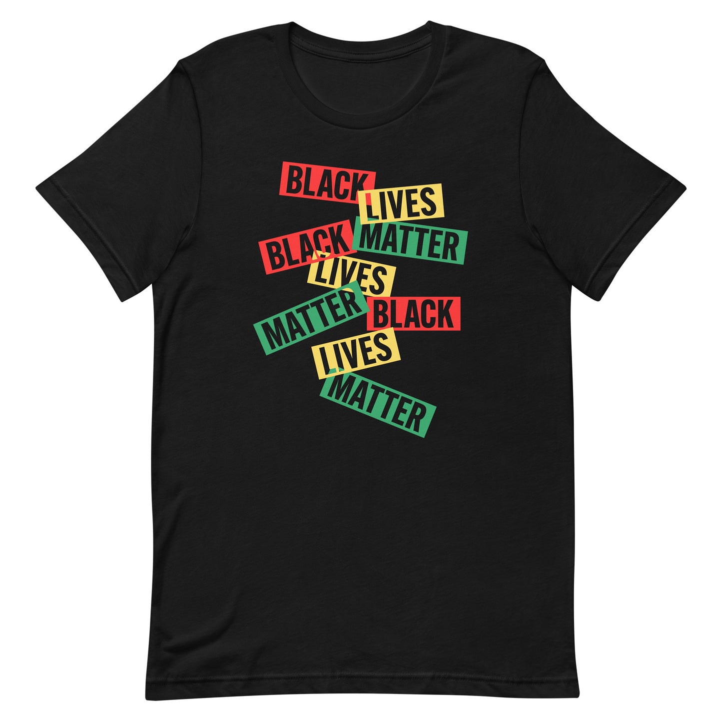Front View Image: Black Lives Matter T-Shirt with bold typography.