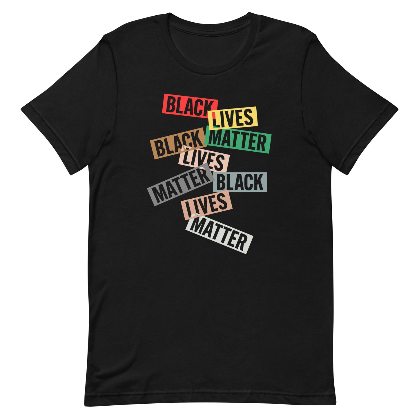 Front View Image: Black Lives Matter T-Shirt with bold lettering front view.