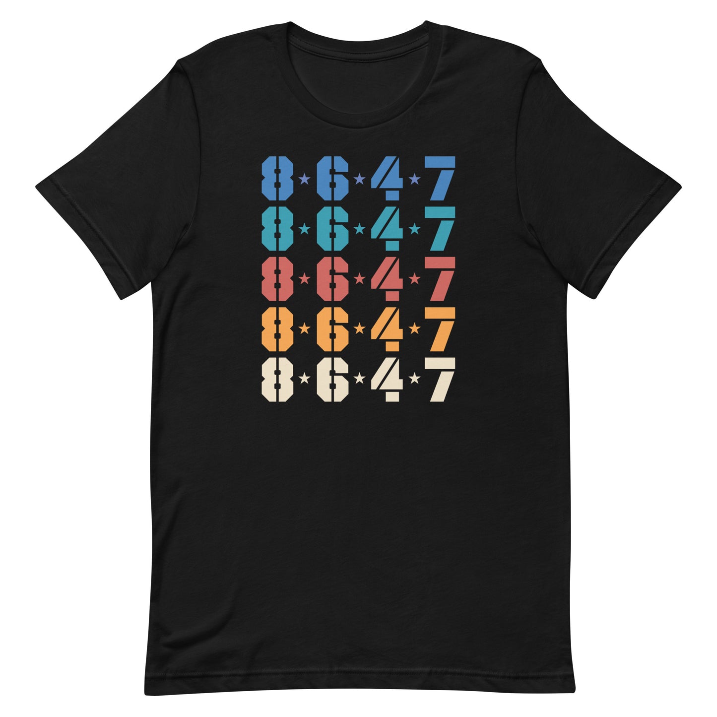 Front View Image: Full view of the Retro 8647 FDT Anti-Trump T-Shirt.