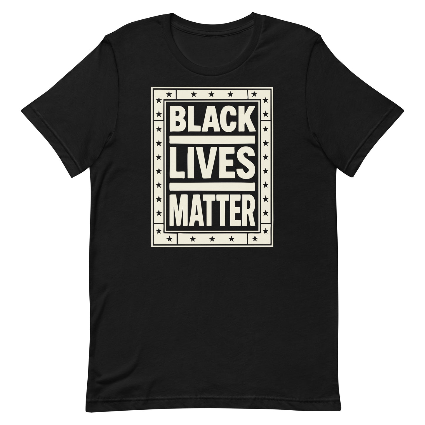 Front View Image: Black Lives Matter BLM T-Shirt Front View with Bold Typography