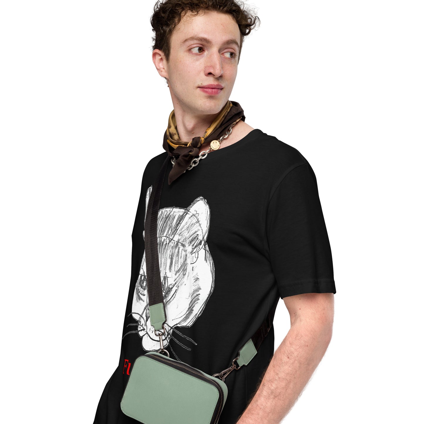 Lifestyle Image: Person wearing the Subtle Anti-Trump Cat T-Shirt in a casual setting.