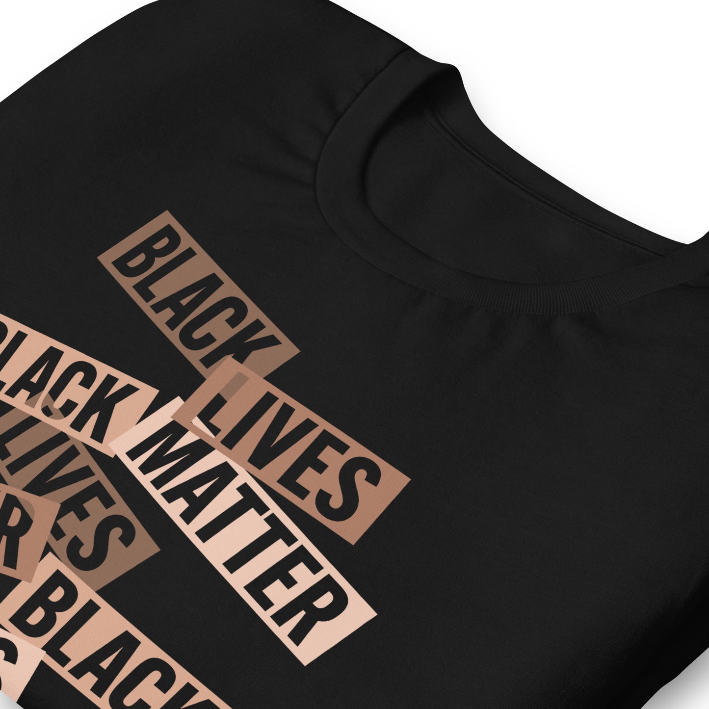Close up view of the Black Lives Matter t shirt