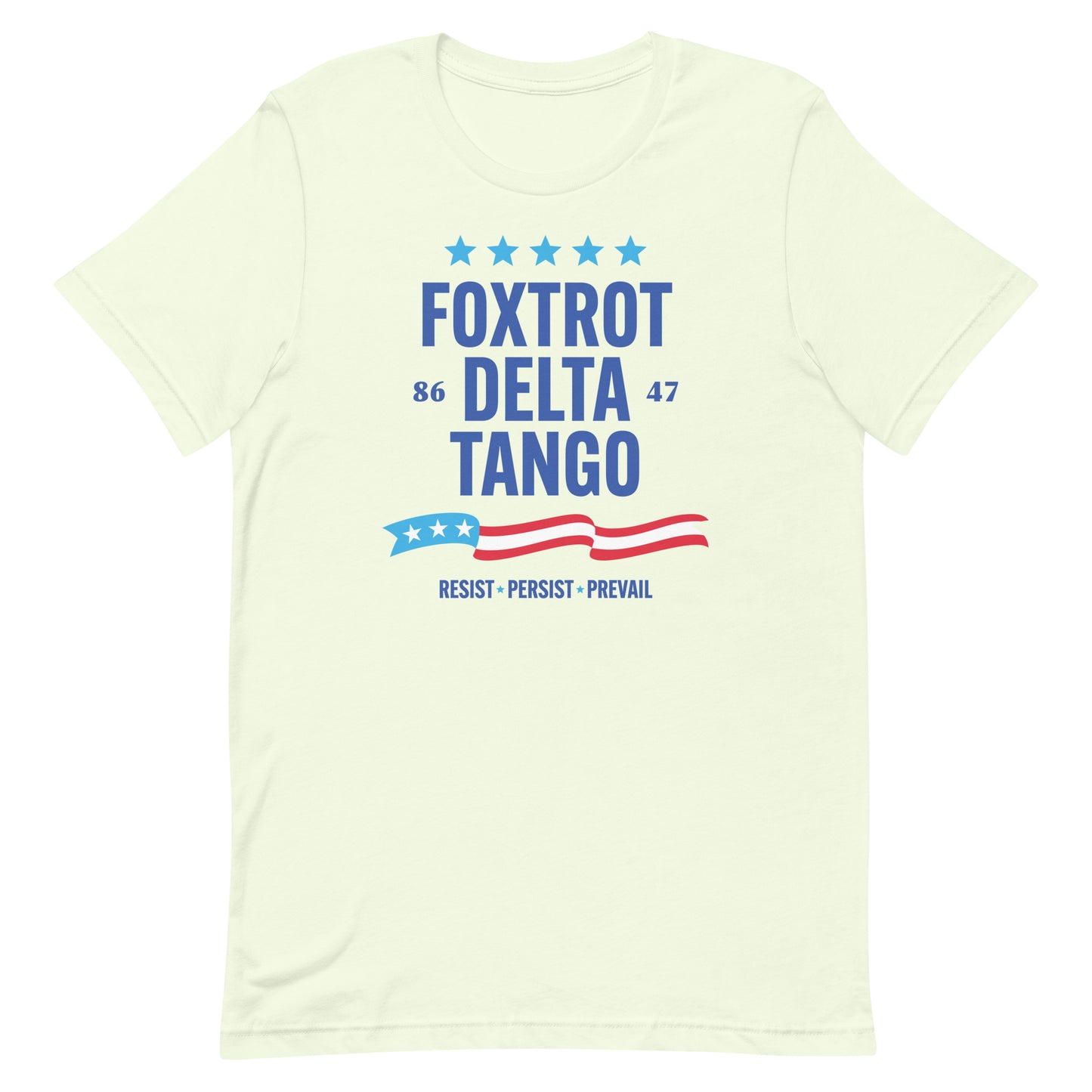 Front View Image: Foxtrot Delta Tango FDT Anti-Trump T-Shirt front view.