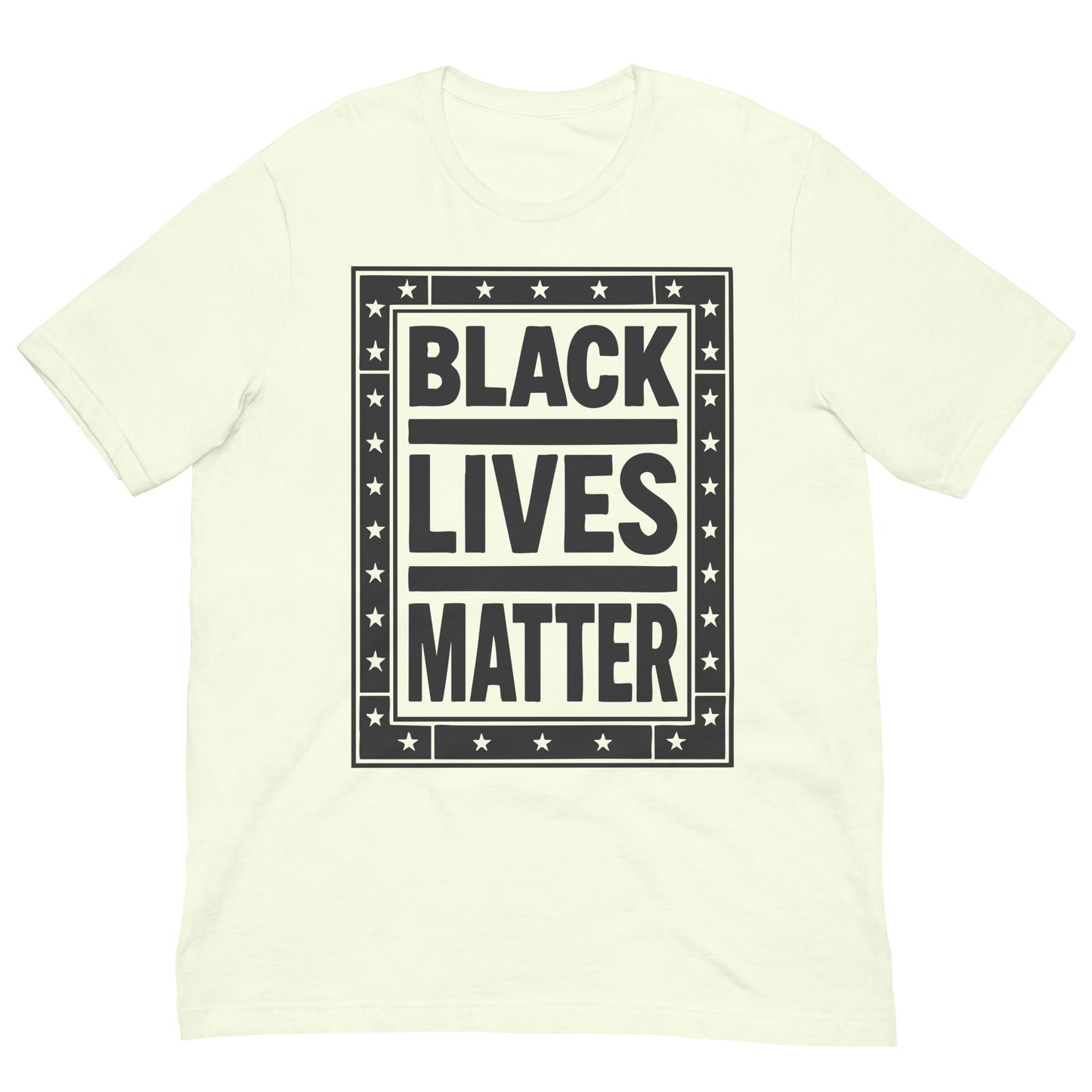 Front View Image: Black Lives Matter BLM T-Shirt Front View with Bold Typography