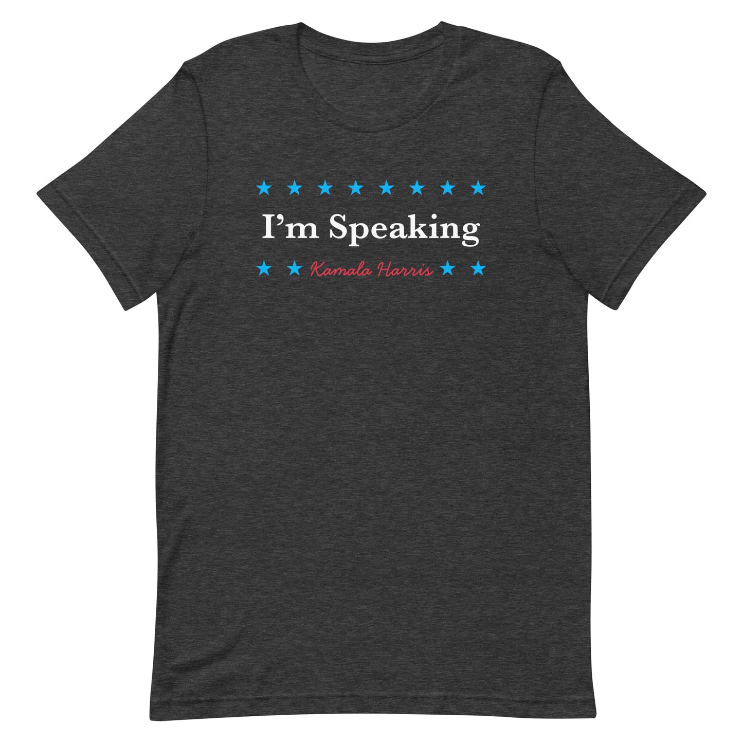 Front View Image: Unisex Kamala Harris “I’m Speaking” T-Shirt – Front Display