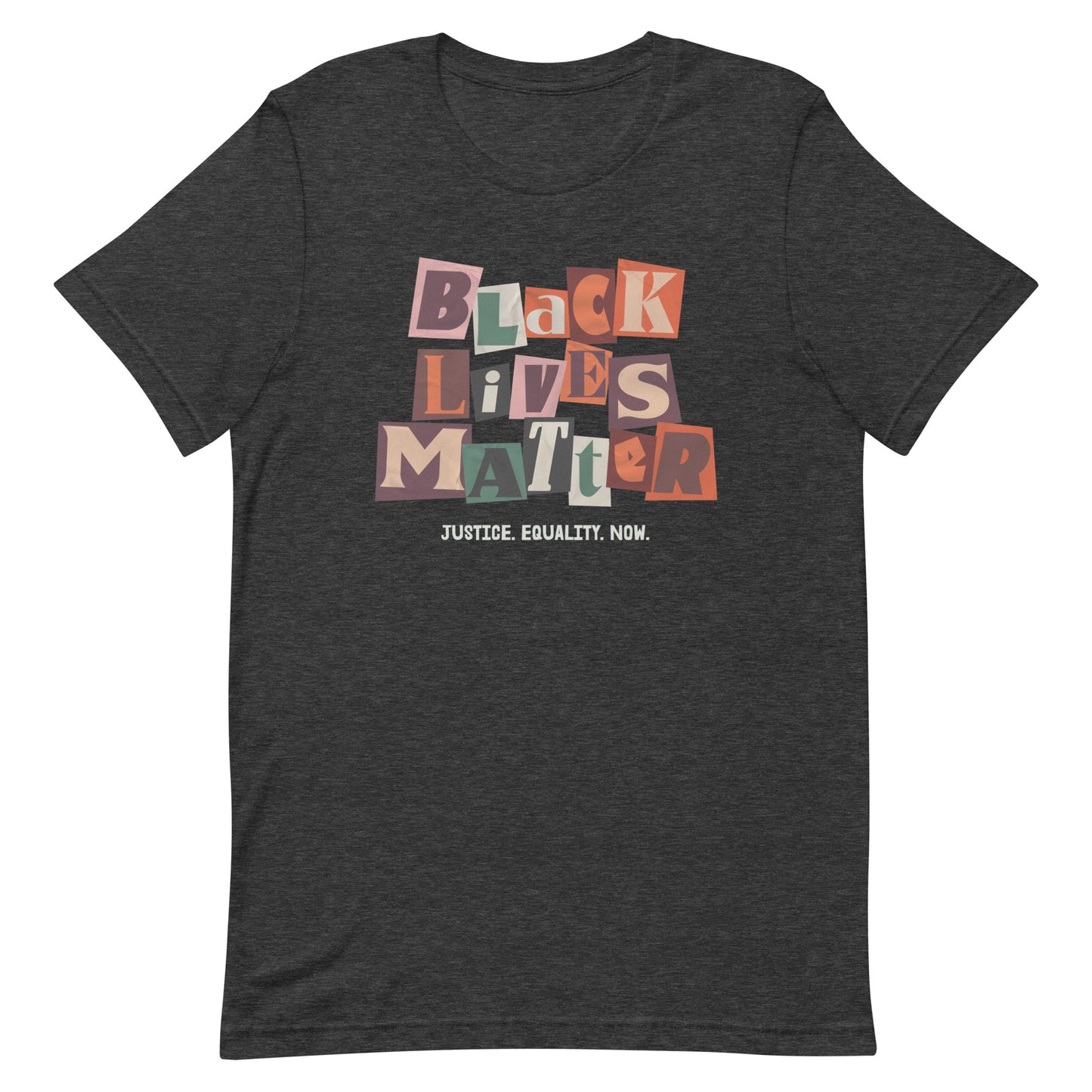 Front view of the Black Lives Matter Unisex T-Shirt with bold lettering.