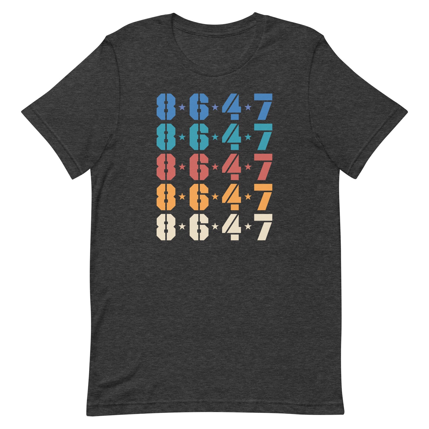 Front View Image: Full view of the Retro 8647 FDT Anti-Trump T-Shirt.