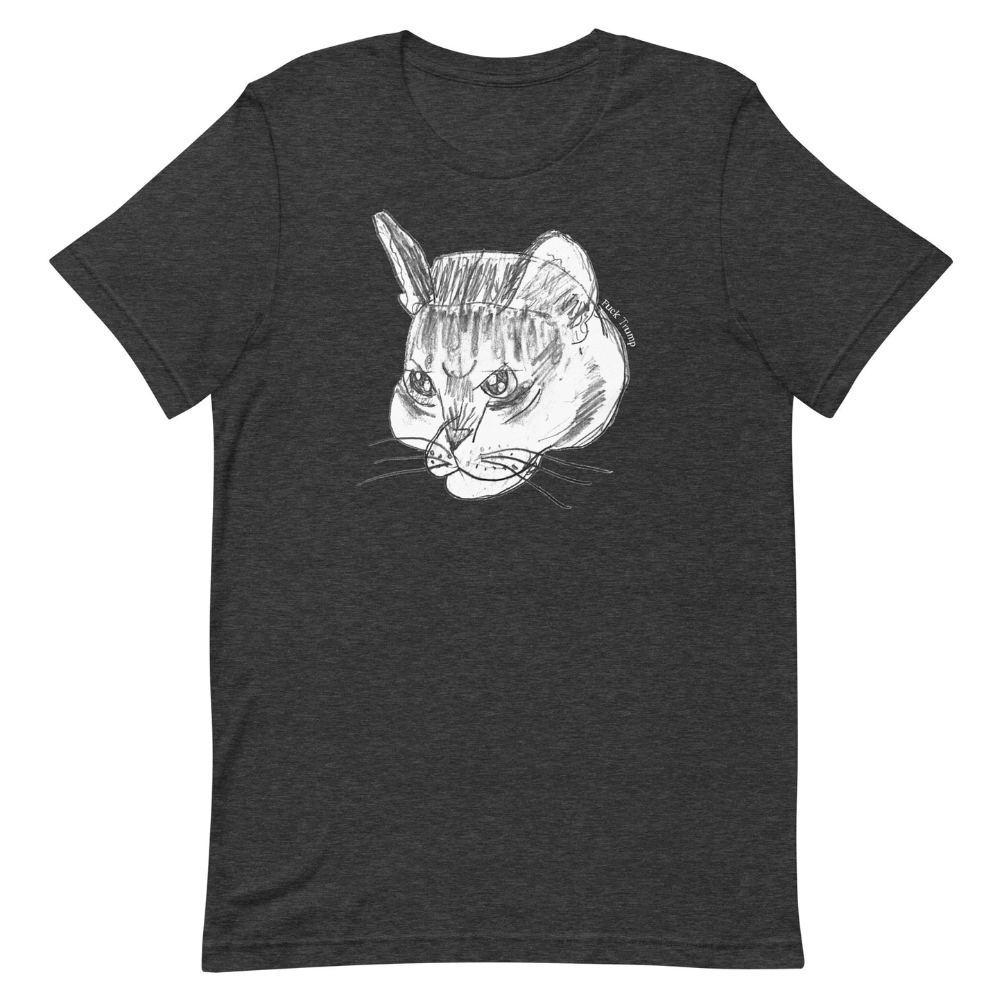 Front view of the Subtle Anti-Trump Cat Unisex T-Shirt showcasing the cat design.