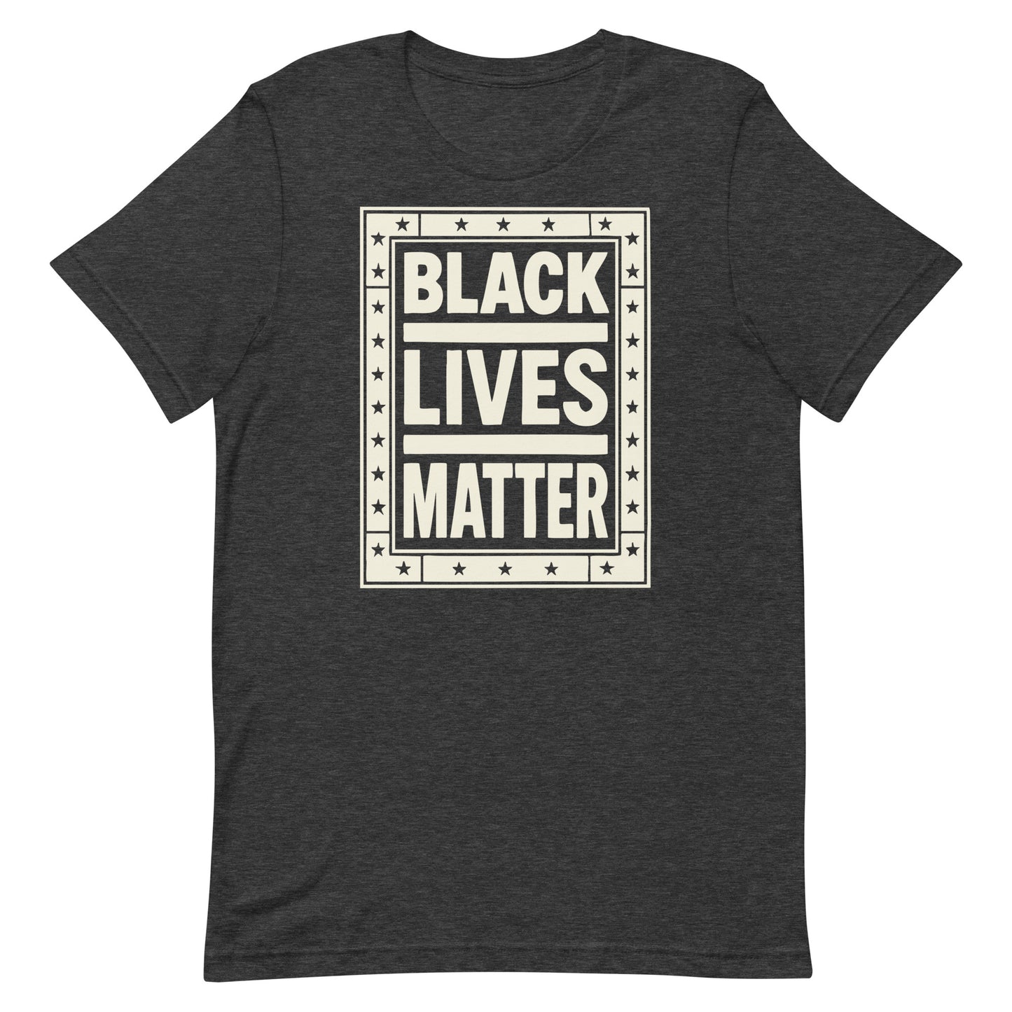 Front View Image: Black Lives Matter BLM T-Shirt Front View with Bold Typography
