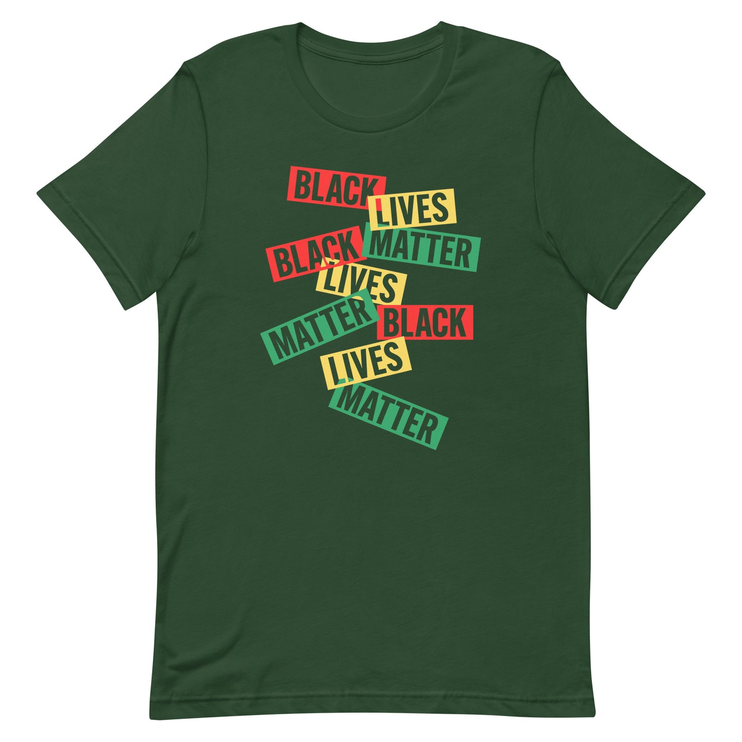 Front View Image: Black Lives Matter T-Shirt with bold typography.