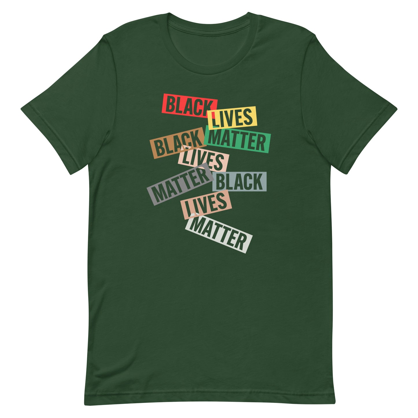 Front View Image: Black Lives Matter T-Shirt with bold lettering front view.