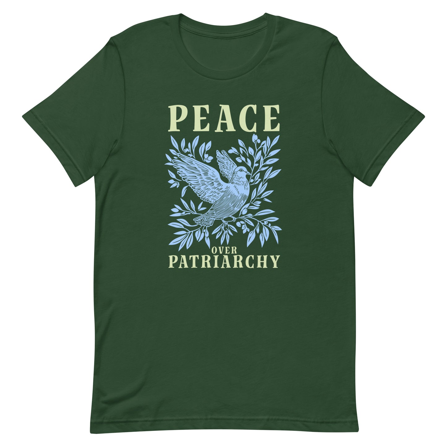 Front View Image: Full view of the Peace Over Patriarchy T-Shirt showcasing its striking design.