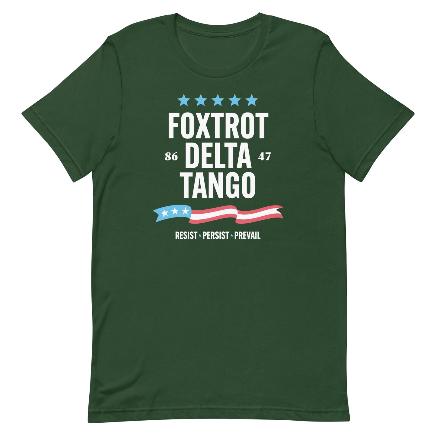 Front View Image: Foxtrot Delta Tango FDT Anti-Trump T-Shirt front view.