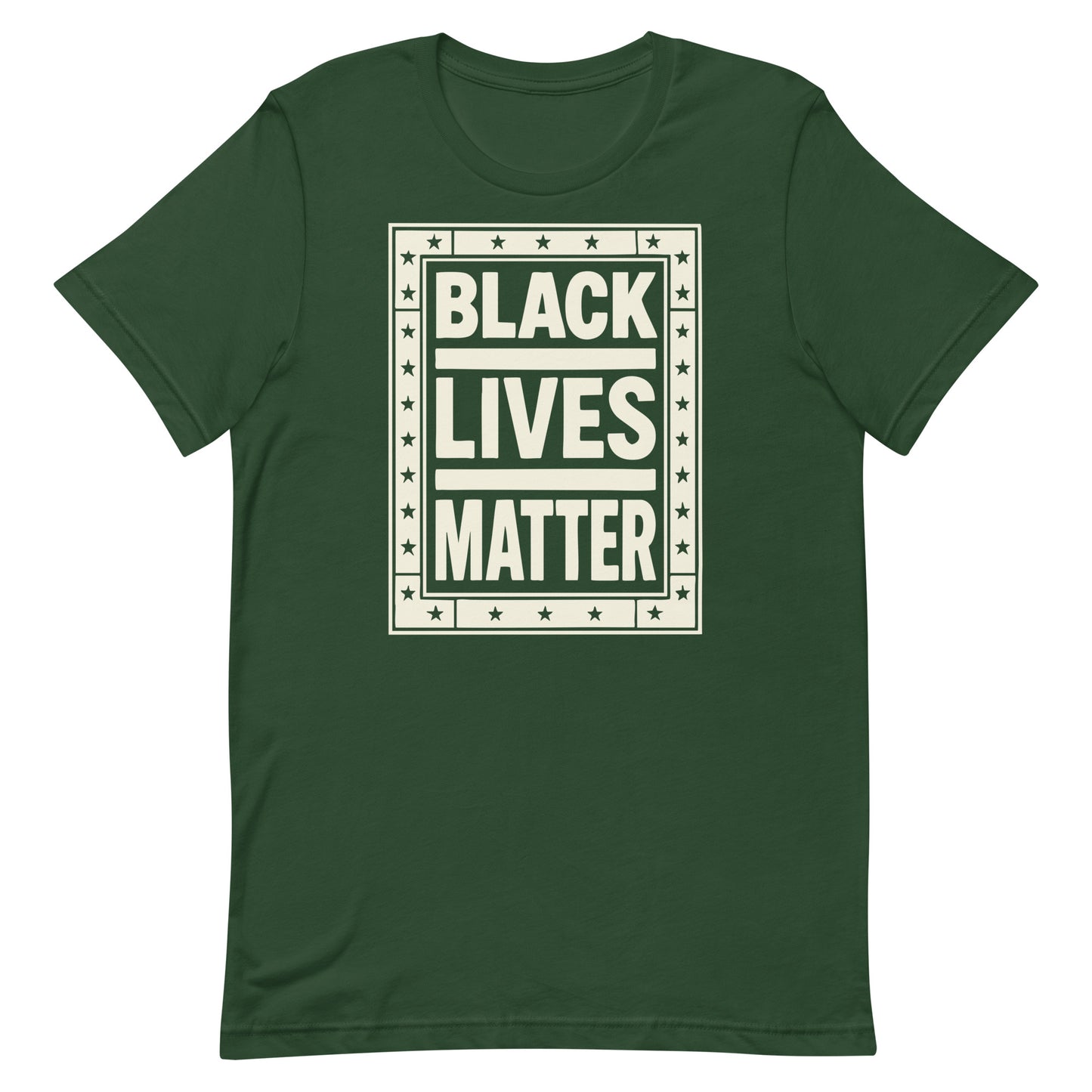 Front View Image: Black Lives Matter BLM T-Shirt Front View with Bold Typography