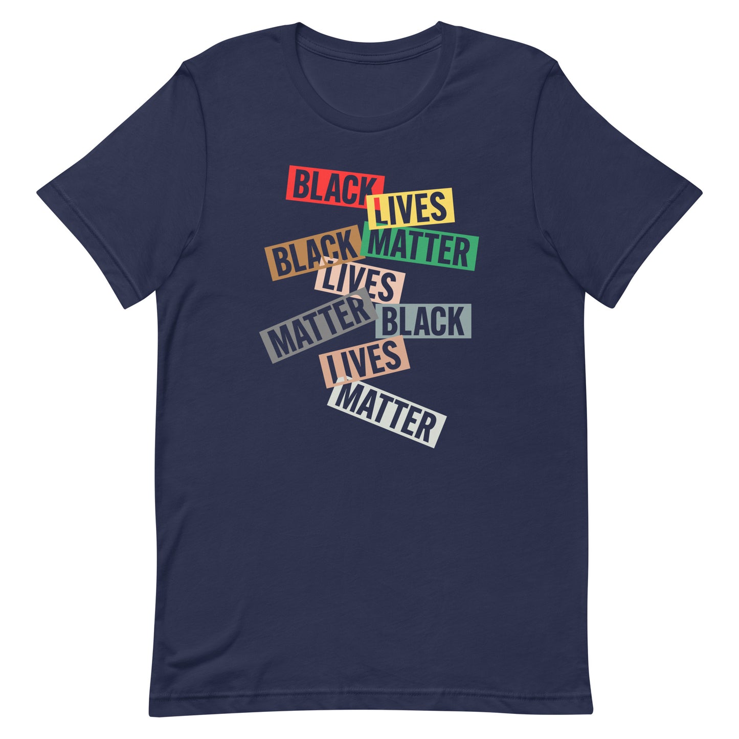 Front View Image: Black Lives Matter T-Shirt with bold lettering front view.
