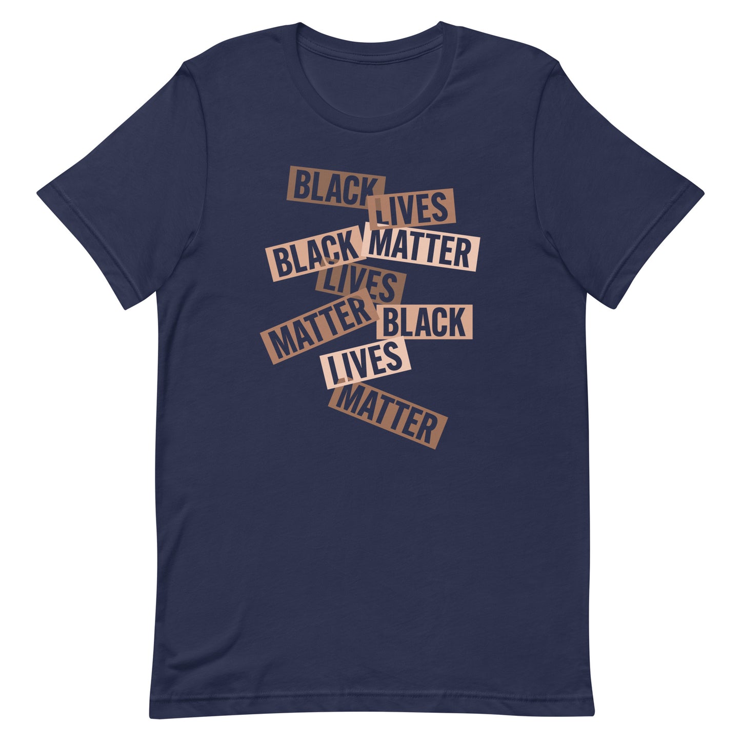 Front View Image: Bold Black Lives Matter Unisex T-Shirt design.