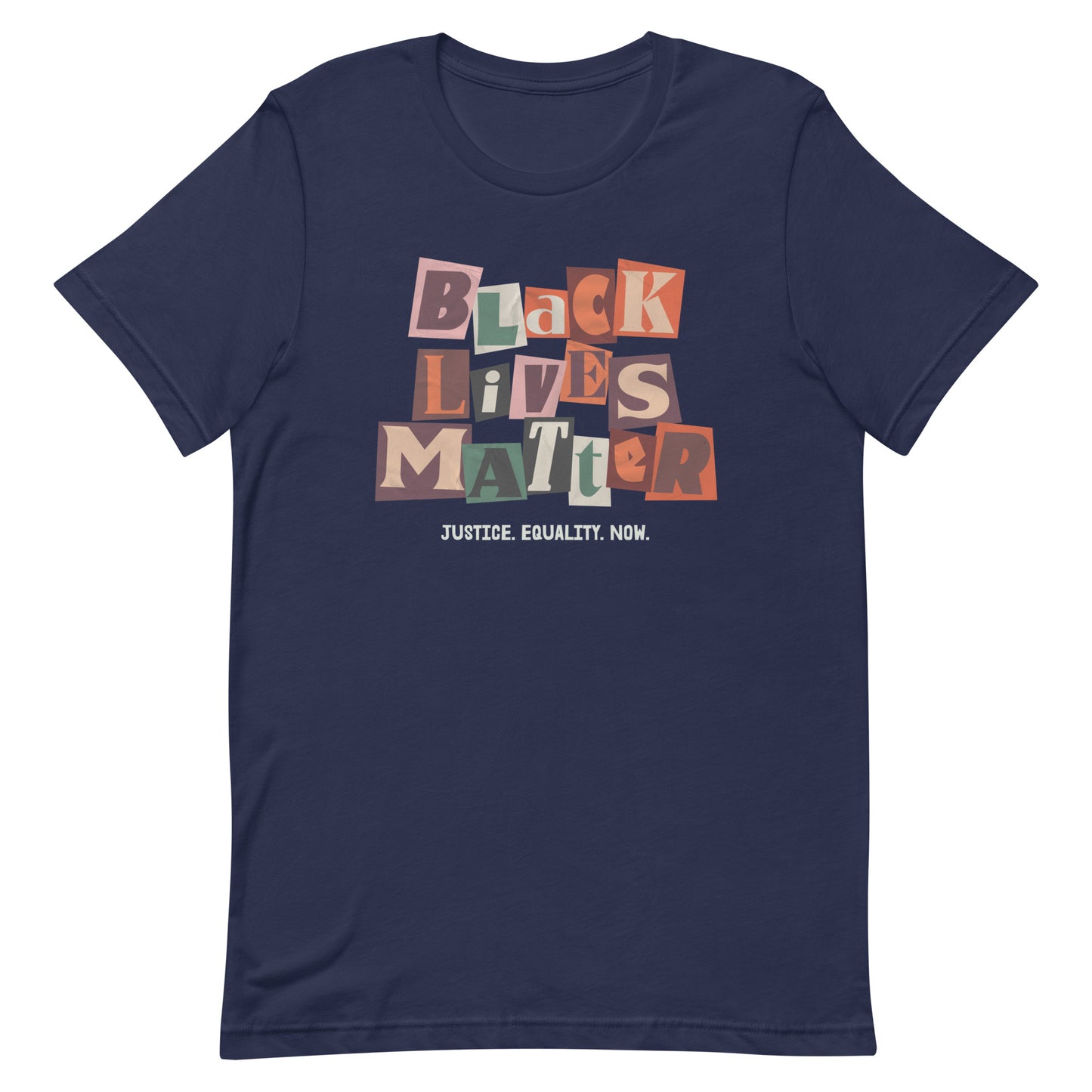 Front view of the Black Lives Matter Unisex T-Shirt with bold lettering.