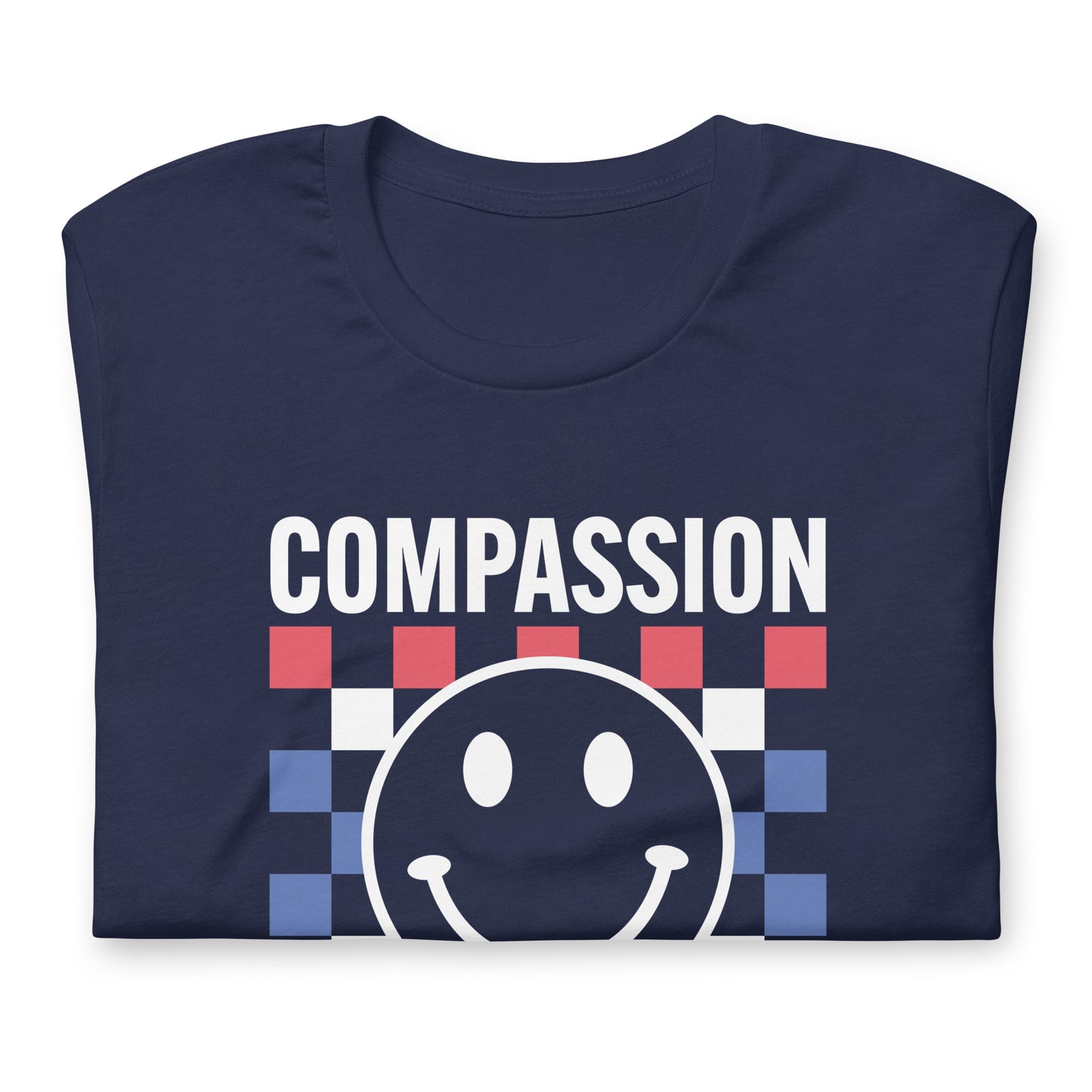 Close up view: Compassion is Patriotic! Social Justice Patriotic Kindness Unisex T-Shirt