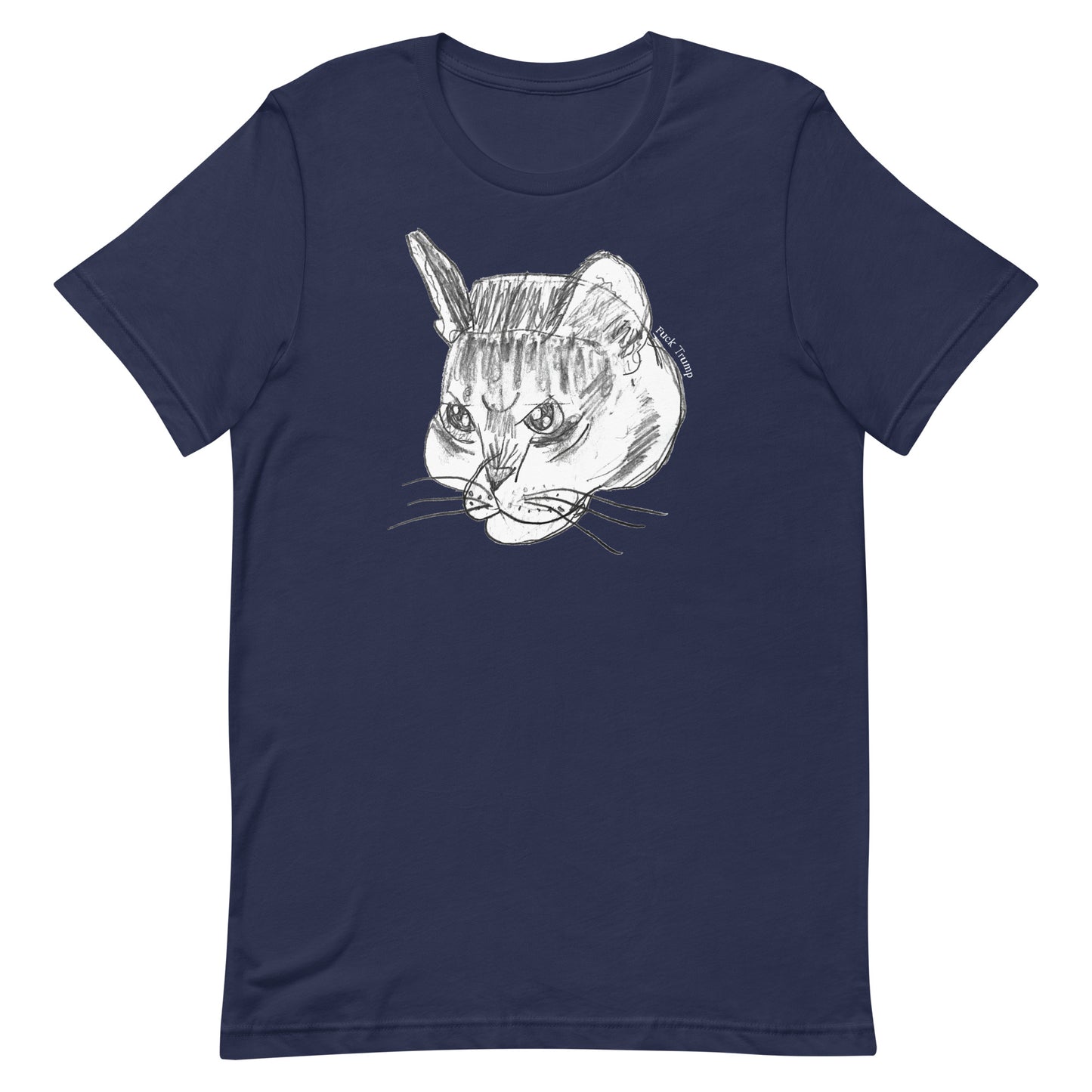 Front view of the Subtle Anti-Trump Cat Unisex T-Shirt showcasing the cat design.
