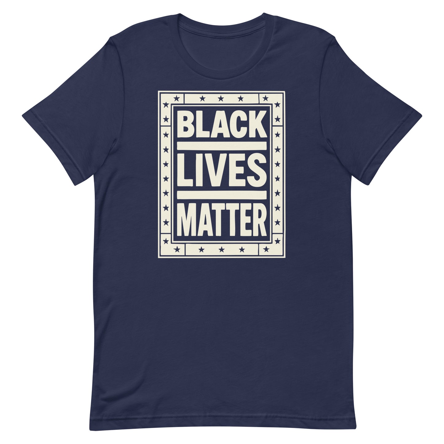 Front View Image: Black Lives Matter BLM T-Shirt Front View with Bold Typography