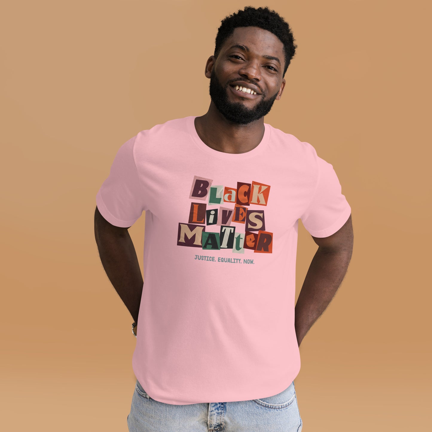 Model wearing the Black Lives Matter T-Shirt.